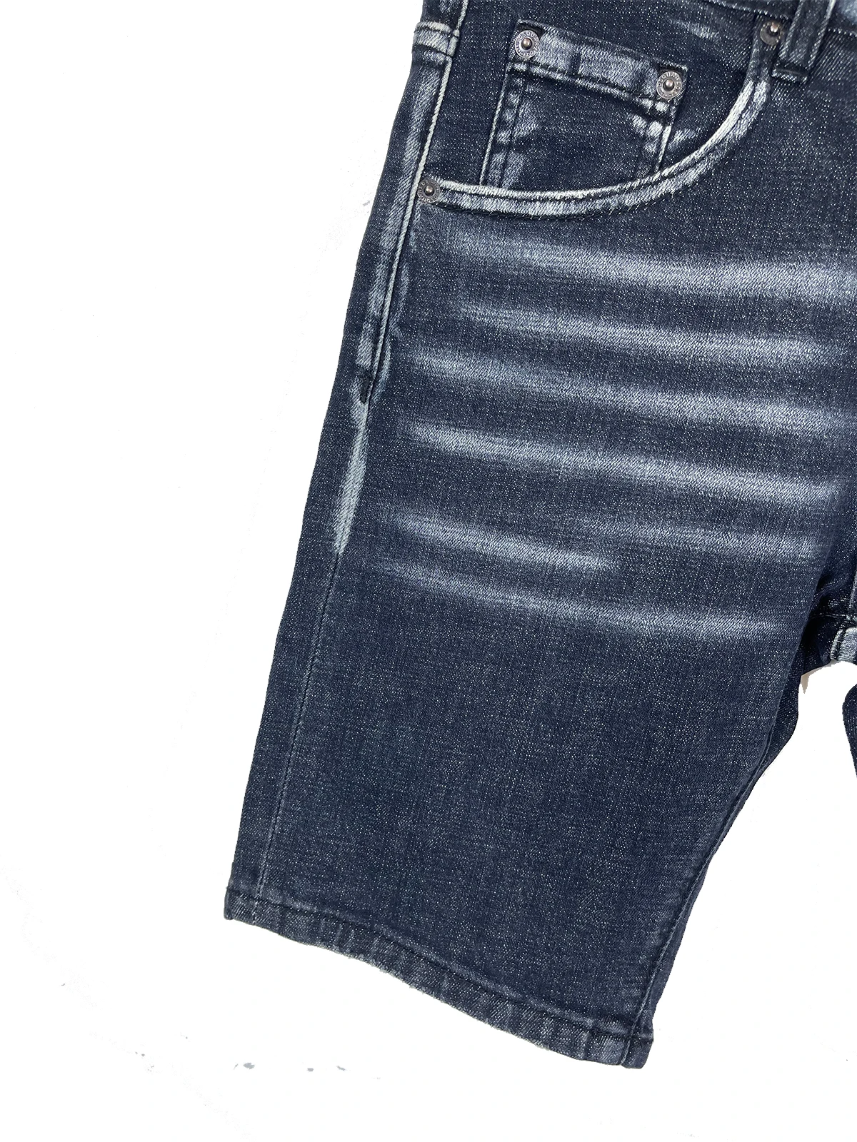 2024 Spring/Summer New D2 Jeans Trendy Men's Pentagram Pants Washed, Worn, Patched Small Feet Blue Denim Shorts for Men