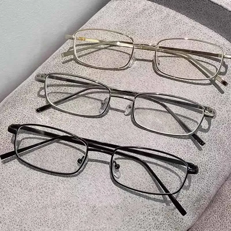 Y2K Harajuku Retro Small Square Frame Glasses Women Metal Eyeglasses Clear Reading Spectacle Blue Light Blocking Eyewear