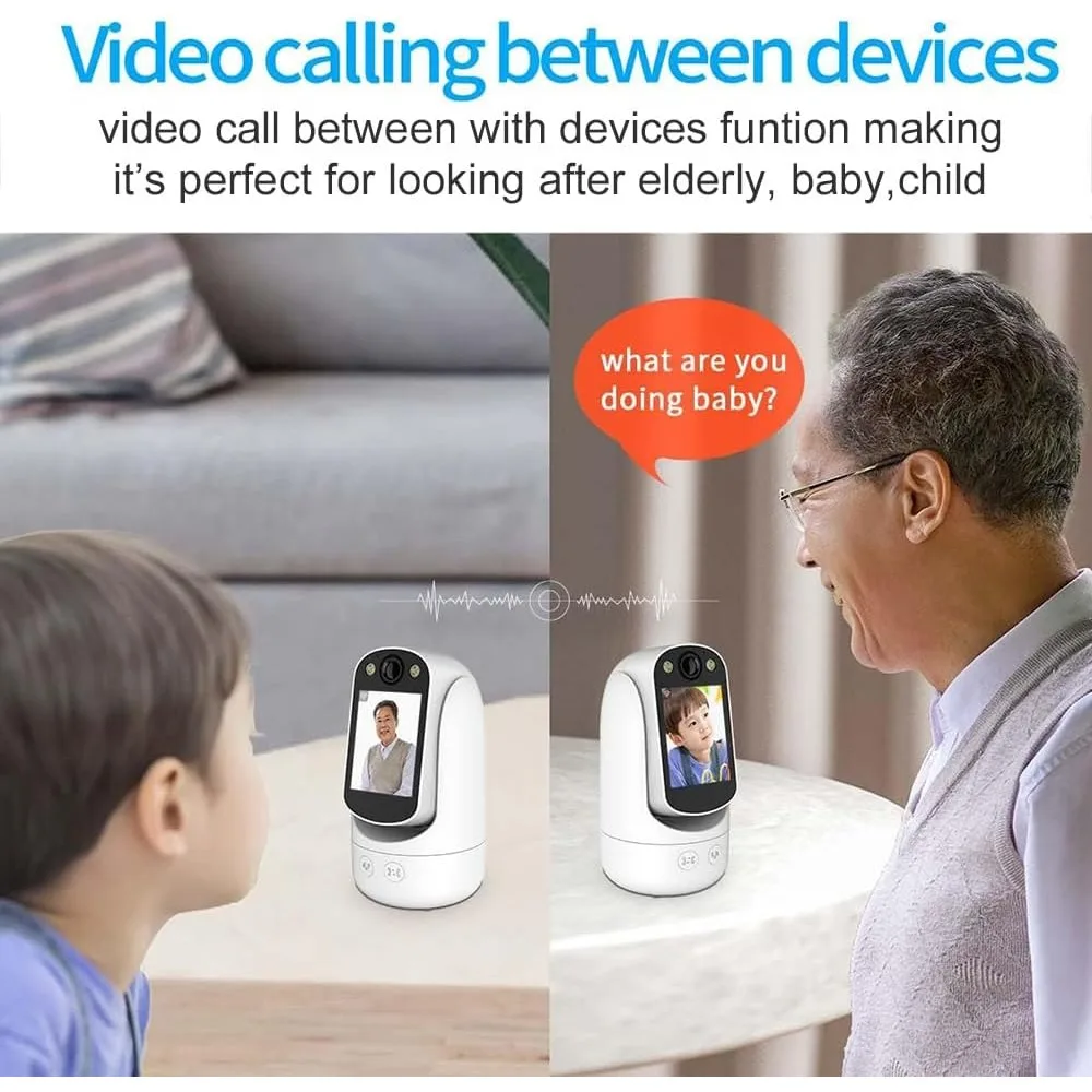 Videoanruf-Überwachungskamera für den Innenbereich, Kindermädchenkamera, Babykamera, Haustierkamera, 2-Wege-Videoanruf, 2-Wege-Audio, 360 ° Schwenk-/Neige-WLAN-Kamera für