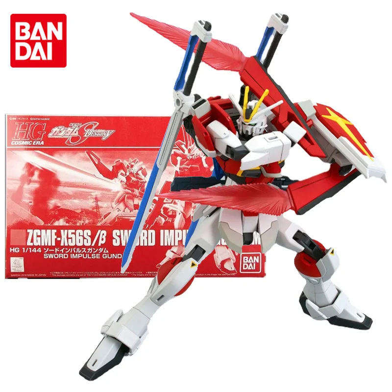 Bandai Gundam Model Kit Anime Figure HG 1/144 ZGMF-X56S/β Sword Impulse Collection Gunpla Anime Action Figure Toys for Children