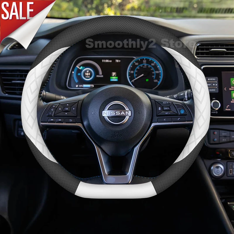 

Leather Car Steering Wheel Cover For Nissan Leaf 2018-2025 2026 wear-resistant Auto Steering Wheel Cover Nissan Leaf Accessories