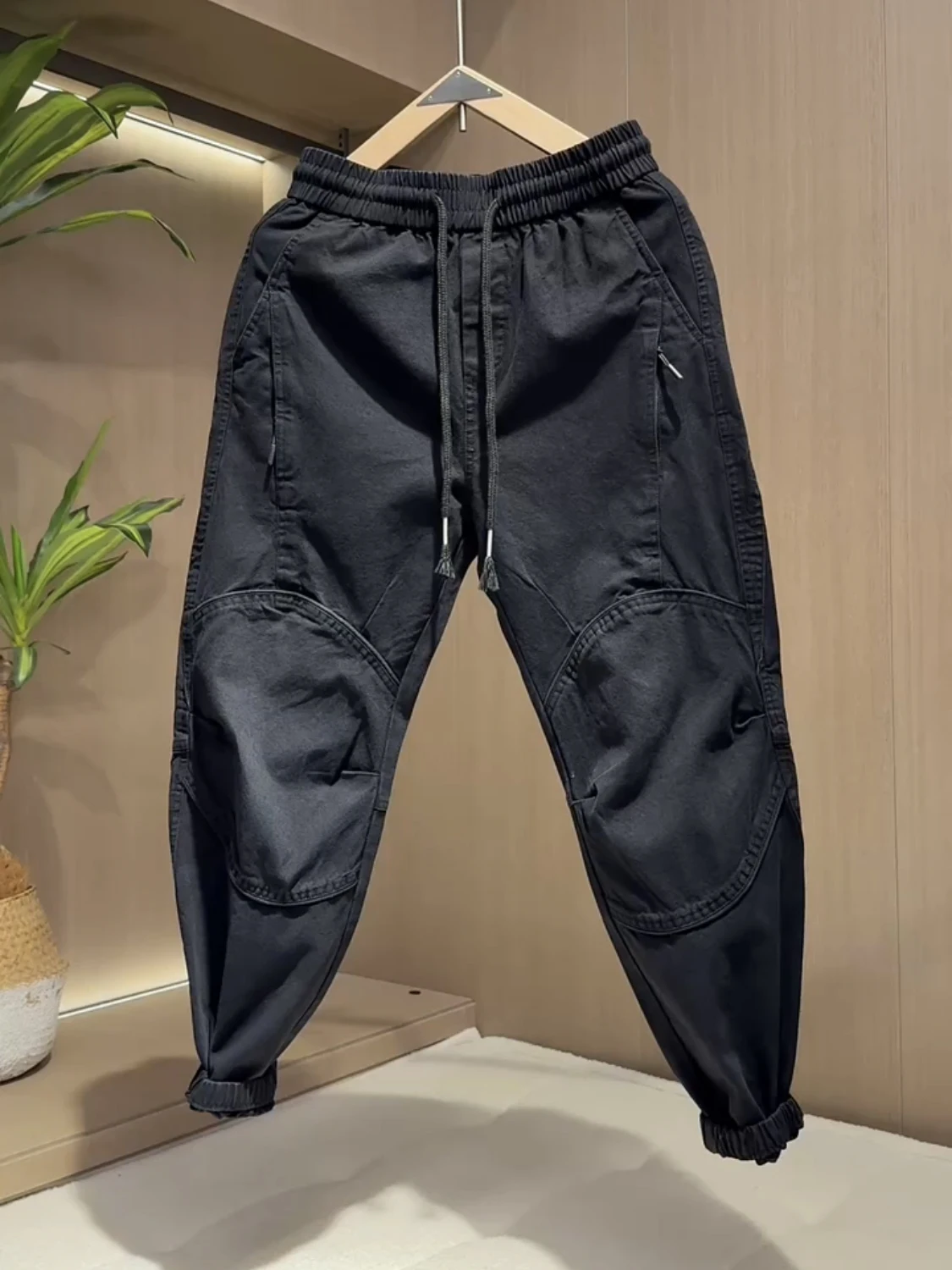 

Washed Casual Men's Pants Loose Fit Fashionable Autumn Winter New Style Loose Cuffed Trousers Trendy Workwear Cotton Polyeste...
