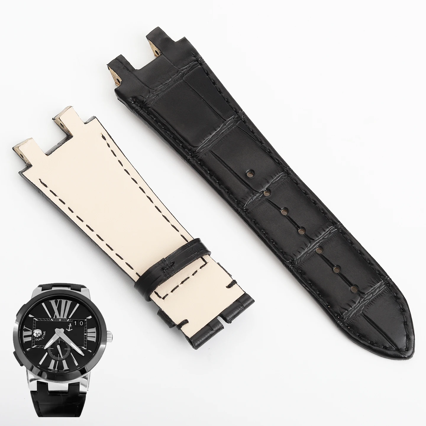 Head layer cowhide wristband for Ulysse Nardin BLAST series 243-00-3 cowhide strap, nautical manager 246 strap, men's 26mm strap