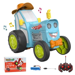 Crazy Jumping Car With Music Lights Vehicle Infrared Remote Control Stunt Cars Dance Walk Upright Rc Truck Funny Children Toys