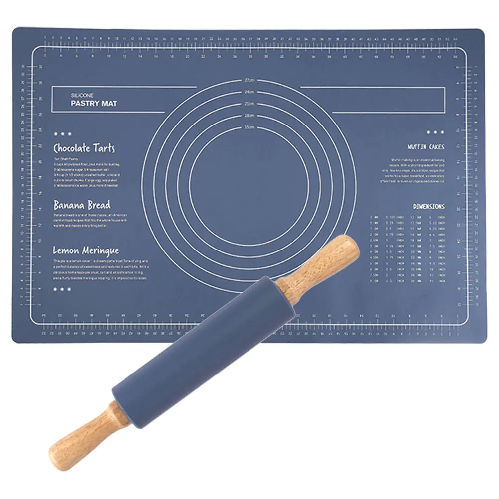 

Silicone Kneading For Bread Dough Rolling Baking Supplies Non-Slip Reusable Pastry Mat With Measurement Scale Embossed Design