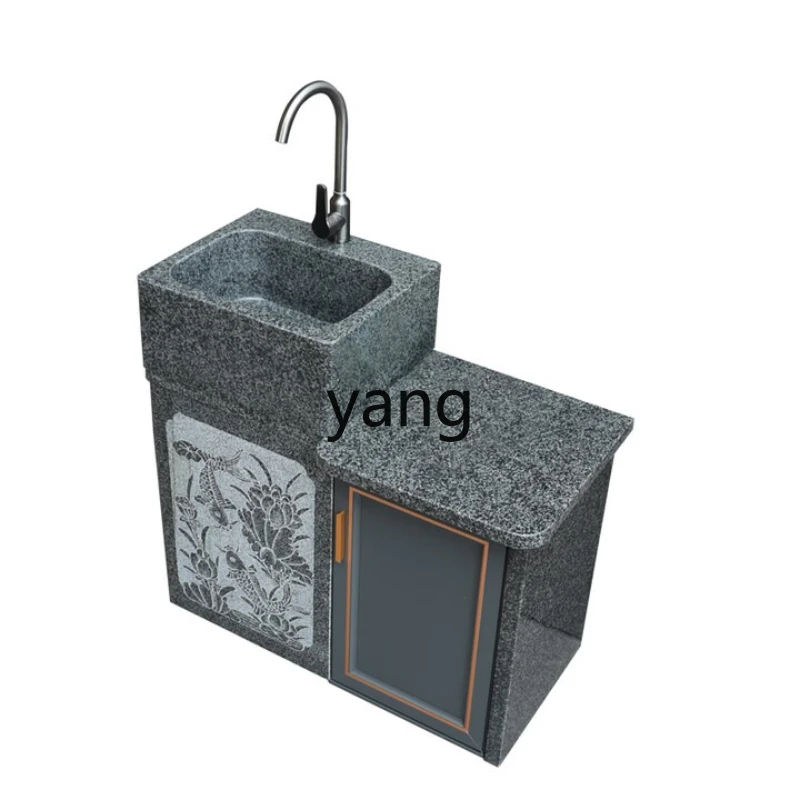 LTT courtyard villa column basin outdoor garden granite sink sink basin