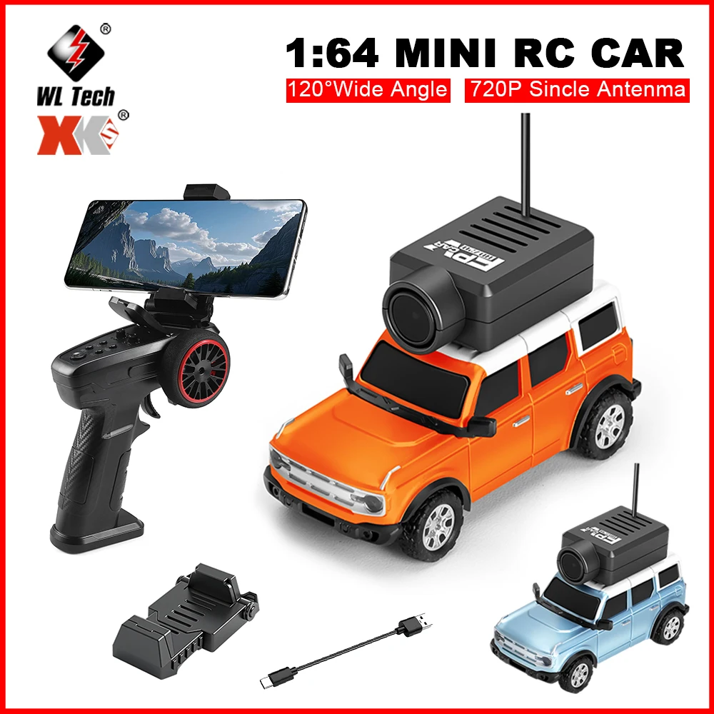 WLtoys RC Cars 1:64 Mini 6405 HD Camera Racing Car 120 °   زاوية واسعة 2.4G 720P تحكم مزدوج