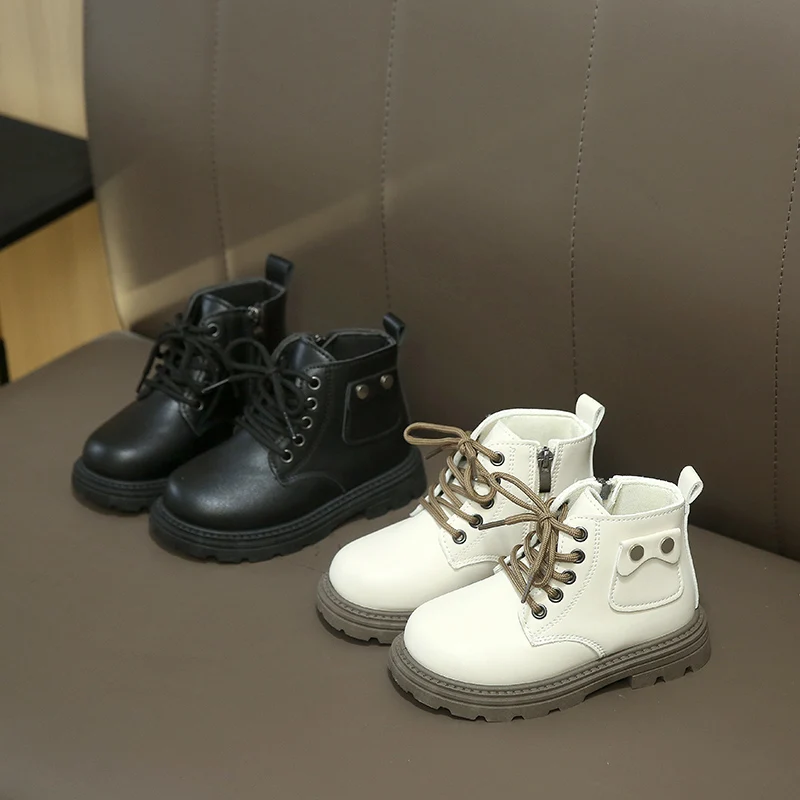 

2026 Fall Winter New Kids Leather Riding Boots Fashion Toddler Boys Girls Casual Short Boots Comfortable Durable Daily Wear