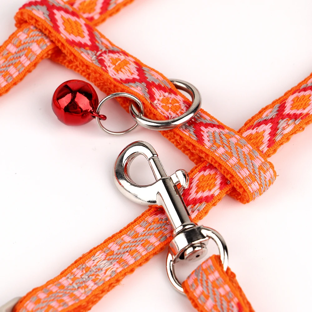 Adjustable Cat Dog Harness and Leash Set Nylon Vest Walking Lead For Kitten Puppy Cats Harness Leash Set Small Dogs Chihuahua - view 5