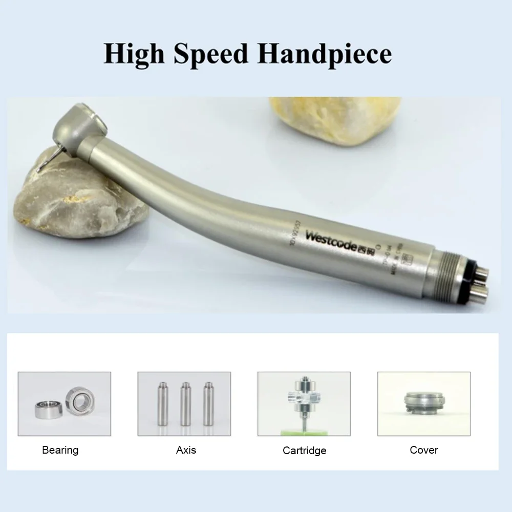 Dental High Speed Handpiece 4 Water Spray Standard Head Push Button Air Turbine Push Button Ceramic Bearing Rotor 2/4 Holes