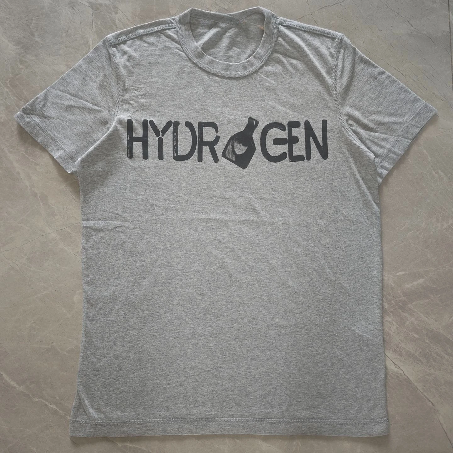 تي شيرت رجالي بأكمام قصيرة، رقبة دائرية، مخطط من القطن الخالص، نحيف، مسامي، مطبوع عصري، تي شيرت رمادي عصري للرجال #1