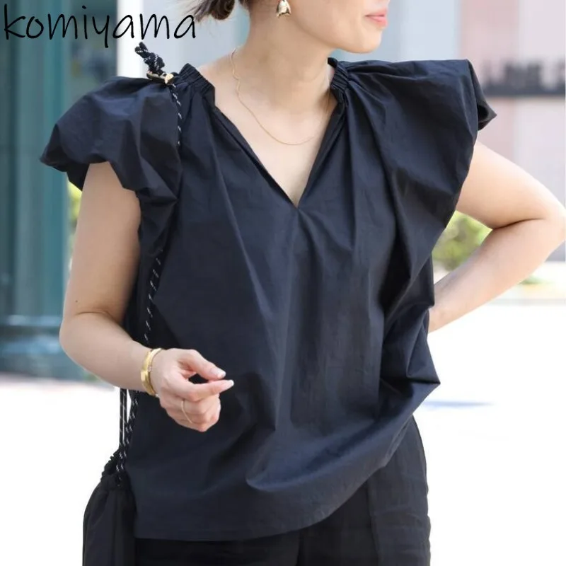 Flying Sleeve Blusa Two Ways Wear Shirts & Blouses Women 2025 Blusas Japanese Casual Ropa Mujer Summer New Loose Camisas