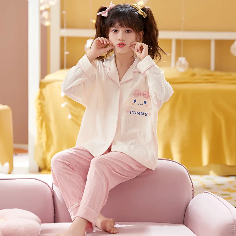 

Sanrio Melody's new autumn cotton long-sleeved trousers two-piece set children's pajamas children's loungewear set