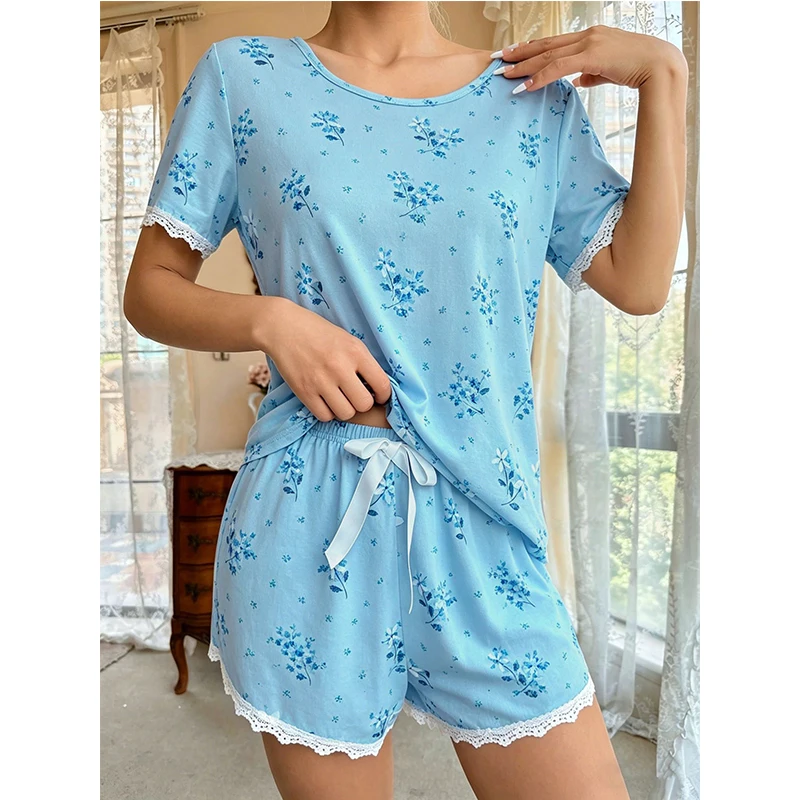

Pyjama Femmes Home Wear Women Pajamas Sleepwear Woman Pajama Sets Short Sleeve Sleepwear Pyjamas for Women Nightie Sleeping Set