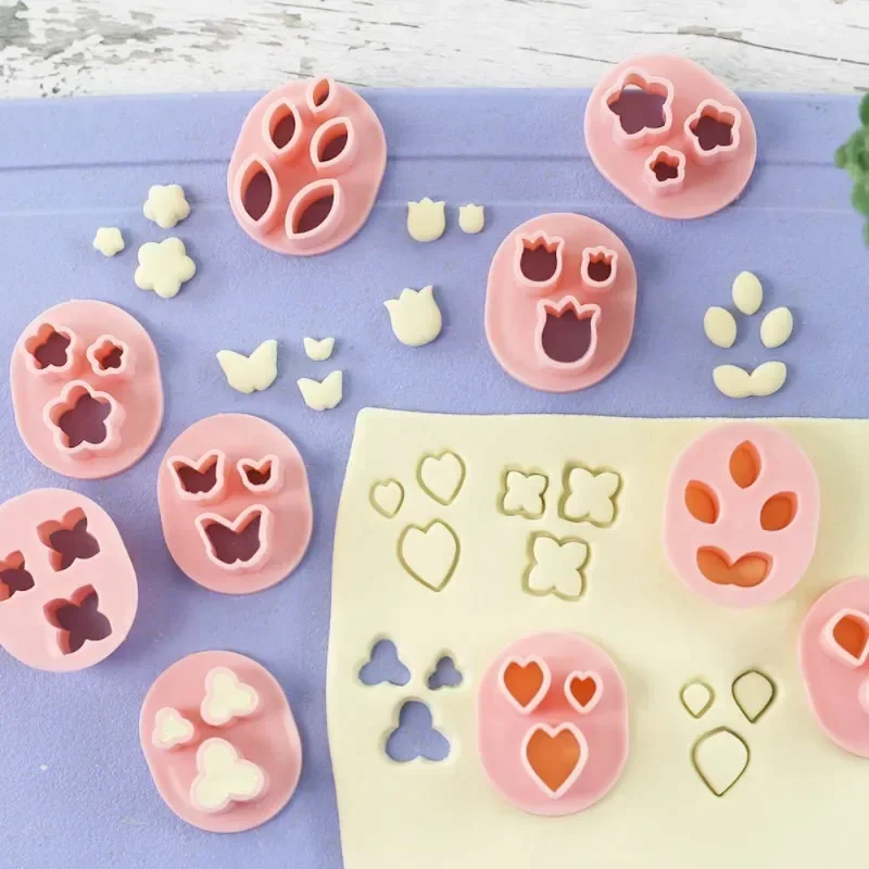 Polymer Clay Cutters Mini Clay Cutters for Polymer Clay Earrings Making 10 Shapes Floral & Leaf & Butterfly Micro Clay Cutters