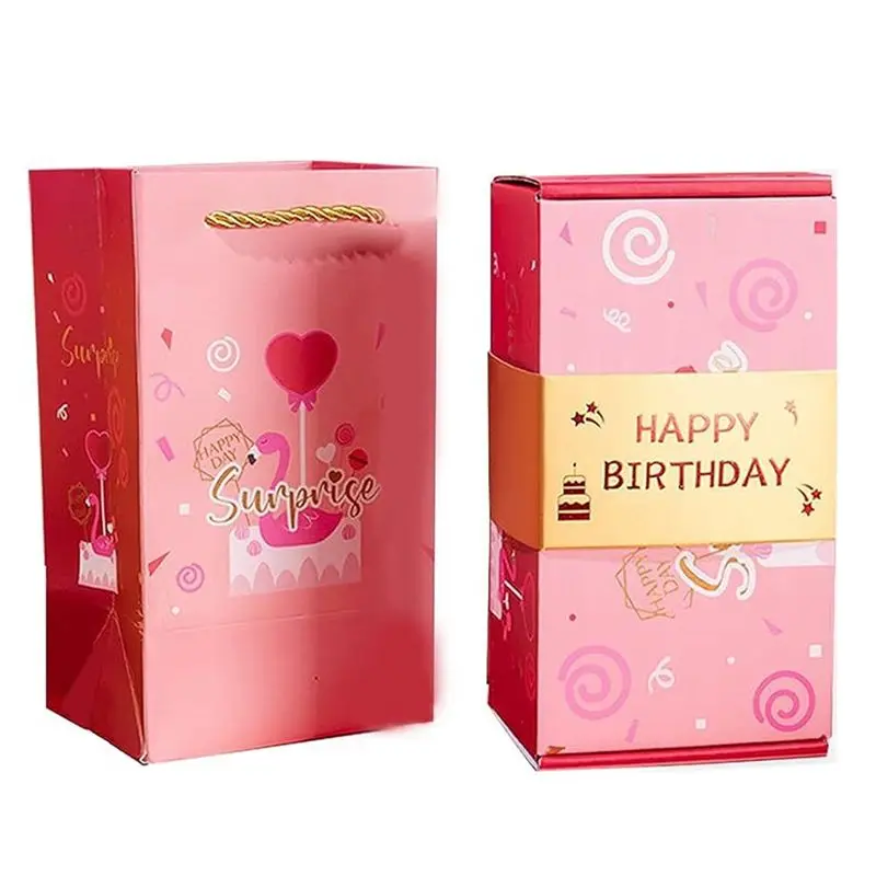 ABLQ Exploding Gift Box Money Up Surprise Birthday Prank Box, Money Roll Gift Box For Cash Gift, Chinese Red Envelope B
