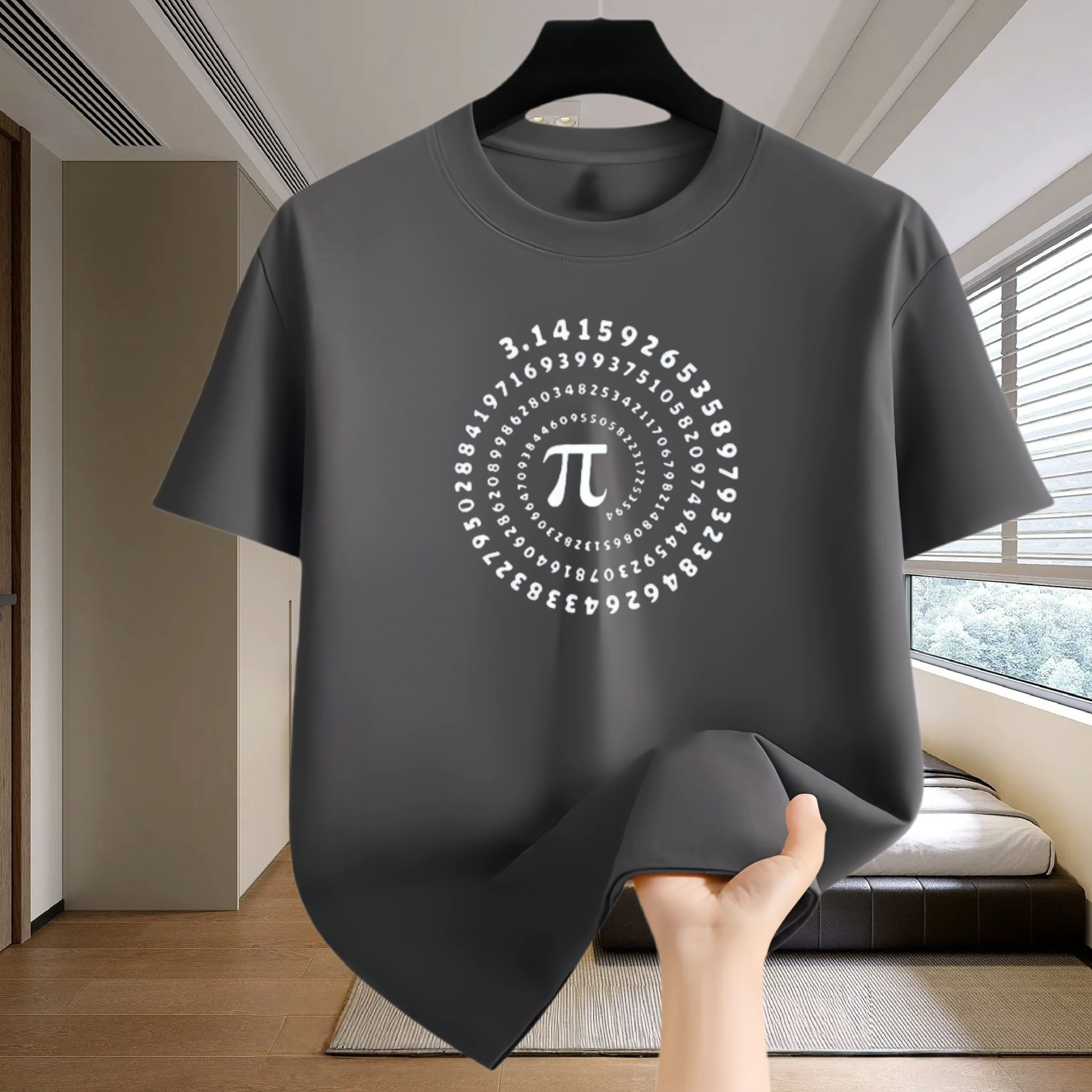 Men's summer sports short-sleeved shirt, men's summer quick-drying sports T-shirt, breathable mesh trendy printed T-shirt