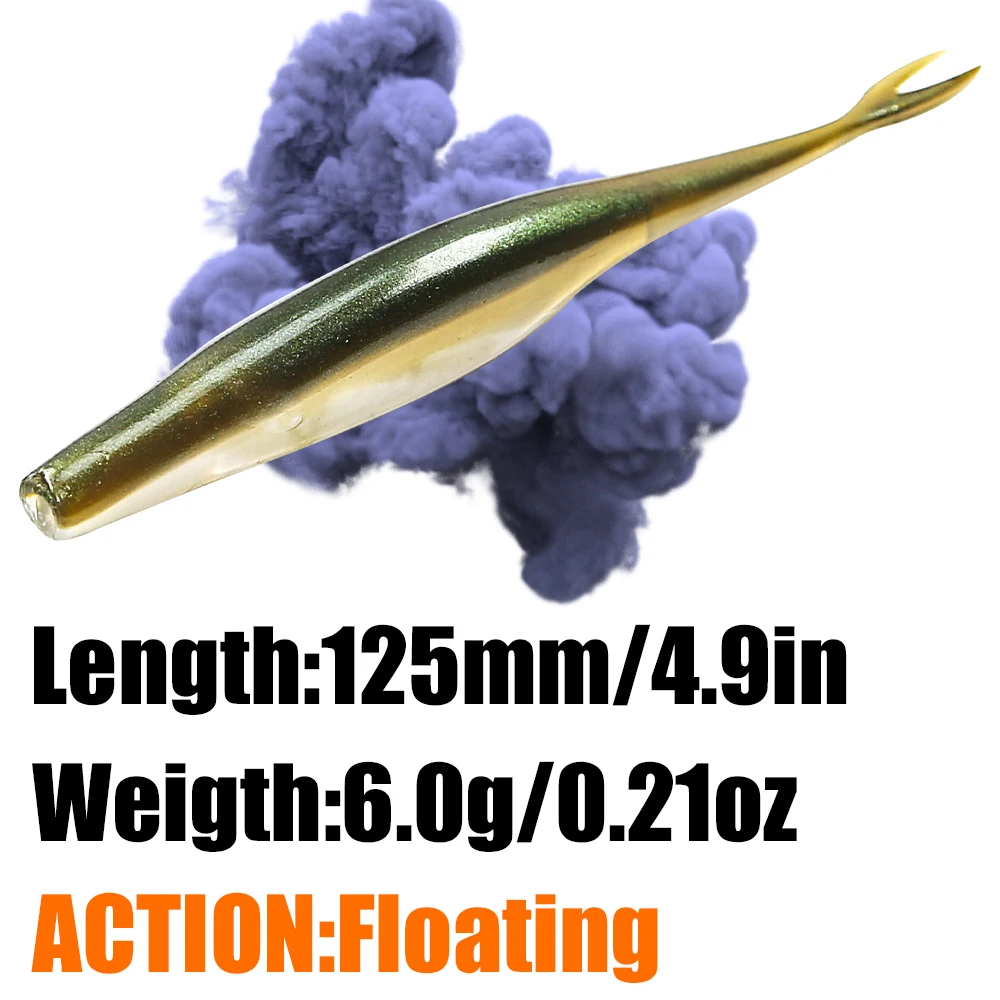 B&U Super Fluke Schwimmende Künstliche Weichköder Leurre Souple für Barsch und Hecht, Minnow-Angelköder, Kostenloser Versand – Detail 2