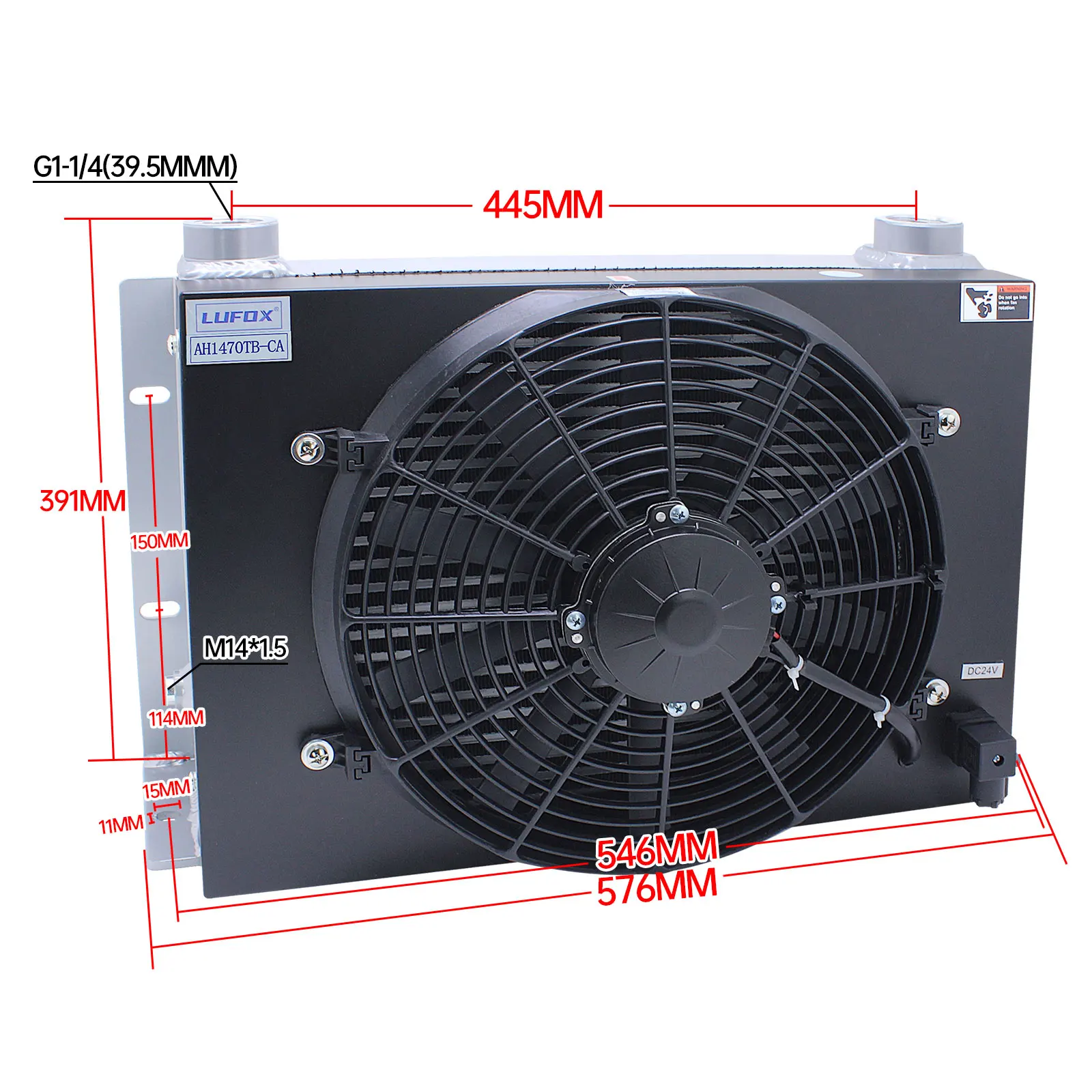 AH1470TB-CA Slim Hydraulic Air Cooler, Automotive Air-Cooled Oil Radiator, Cooling System, Machine Tool Oil Fan 200L/min