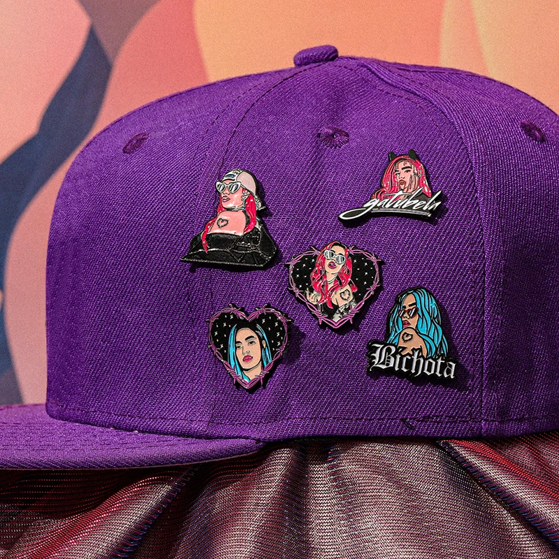 etro Mexican Metal Hat Pin Enamel Pins Cartoon POP Singer Girls Heart Shape Badge Golf Cap Baseball Cap Clip Badge Jewelry Pins