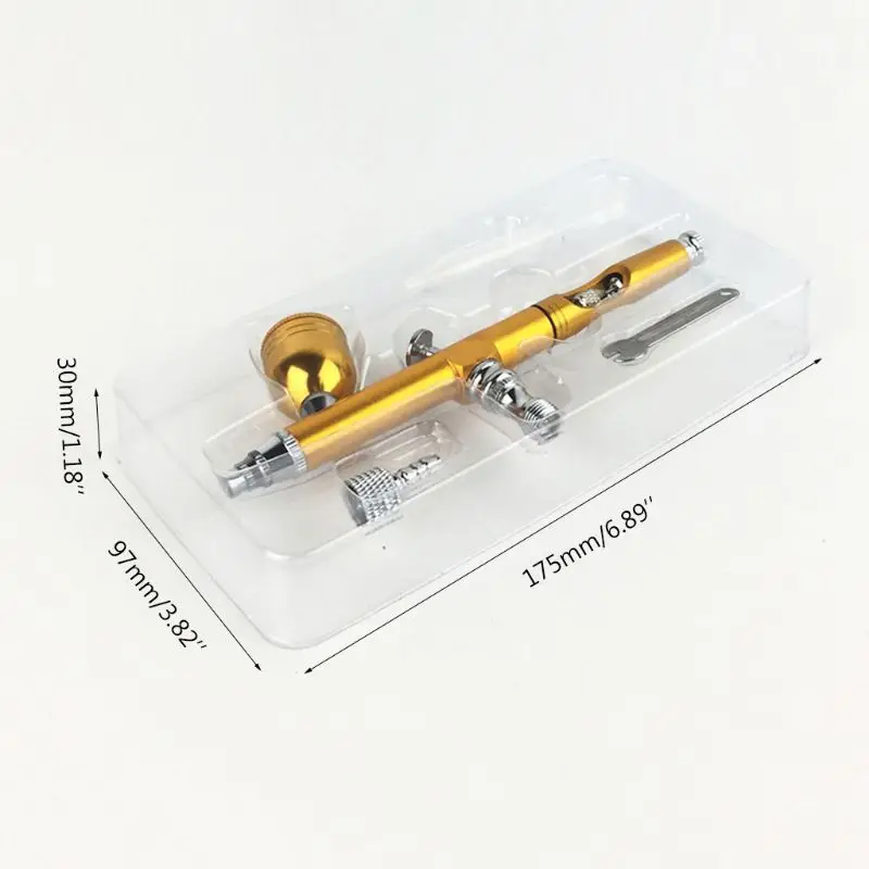 Tác Động Kép Trọng Lực 0.3Mm Vòi Xịt Bình Bơm Phun Trang Trí Bánh Sơn Móng Tay Nghệ Thuật M4YD