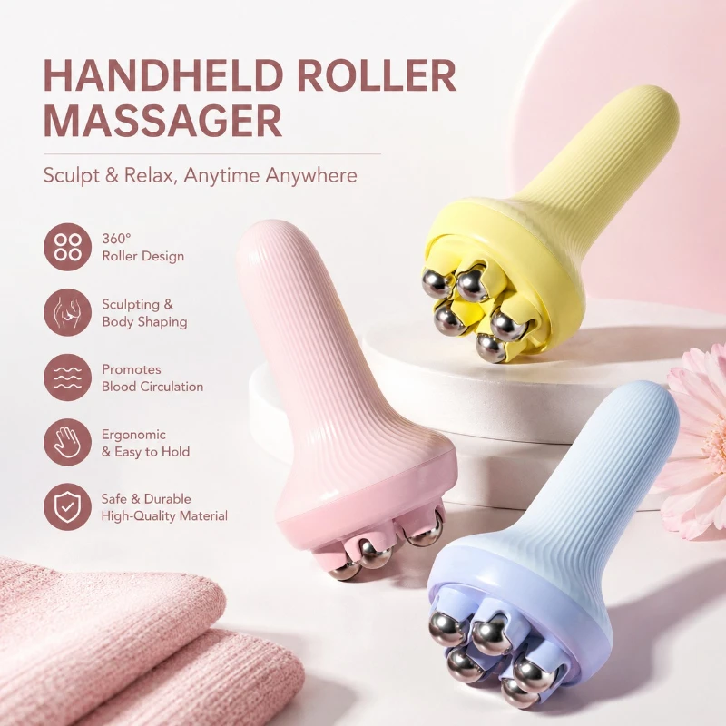 1/2Pcs Facial Massage Tool 5 Bead Face Massager 360 Rotate Thin Face Full Body Shape Massager Lifting Wrinkle Remover