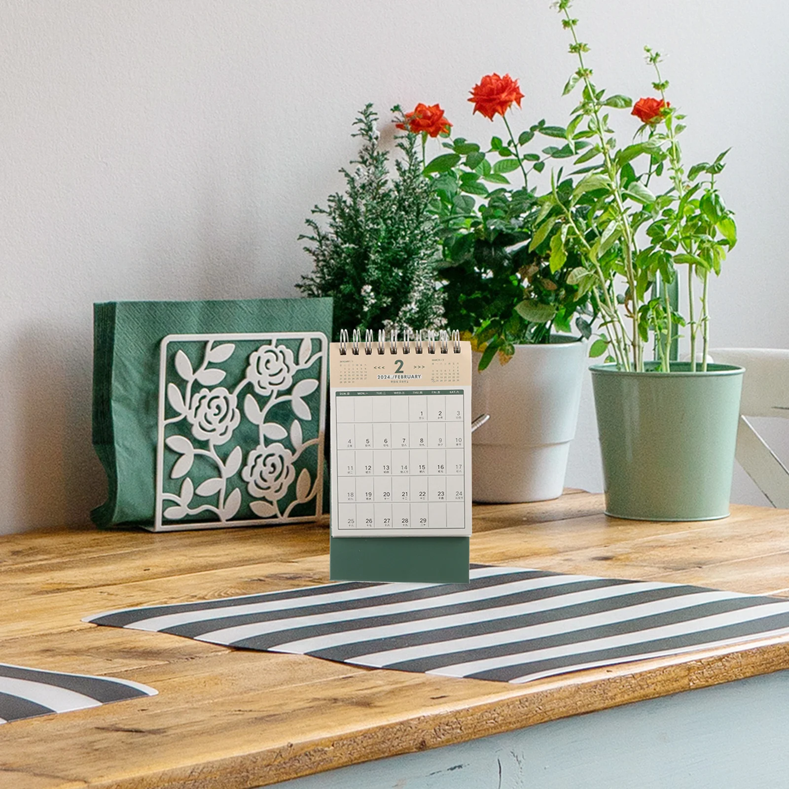 

Изысканный настольный календарь 2023 2024, минималистичный художественный дизайн, школьный планировщик для дома и офиса, декоративный подарочный настольный календарь