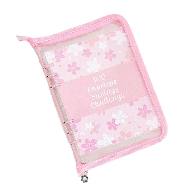 T04C-100 Envelope Challenge Binder Savings Binder For Save 5050 With Cash Envelopes For Budget Planning With Zipper Cover