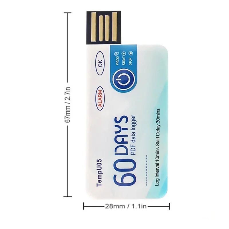 ABBP-10X Tempu05 مسجل بيانات درجة الحرارة 60 يومًا محلل درجة الحرارة القابل للتصرف PDF USB