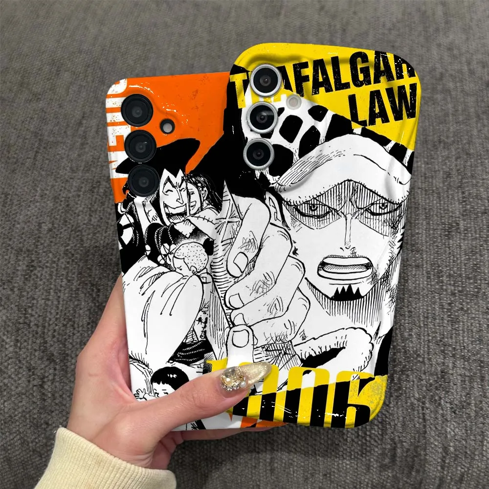 

Trafalgar Law One Piece Phone Case For Samsung Galaxy A13 A15 A16 A06 A11 A12 A14 A05 M11 M12 F12 4G 5G Feilin Wave Oil Shell