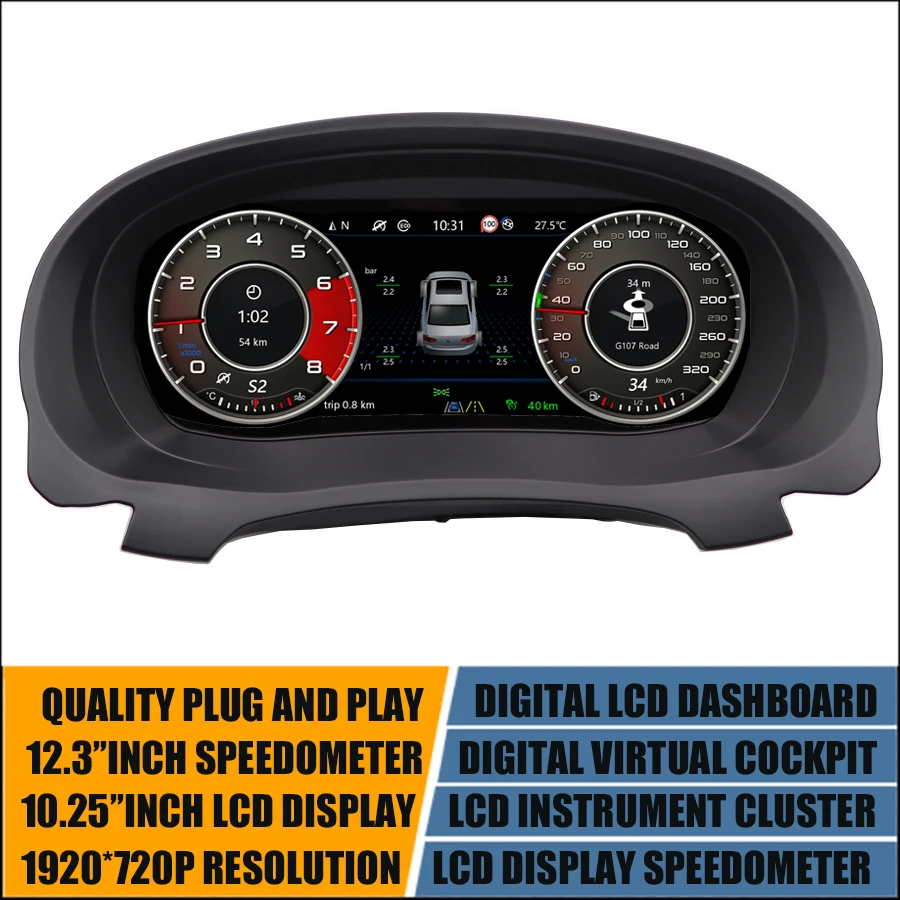 

Digital Instrument Cluster For VW GOLF 6 7 7.5 MK7 MK6 PASSAT VARIANT B8 B7 B6 CC Tiguan Scirocco Jetta Dashboard Speedometer