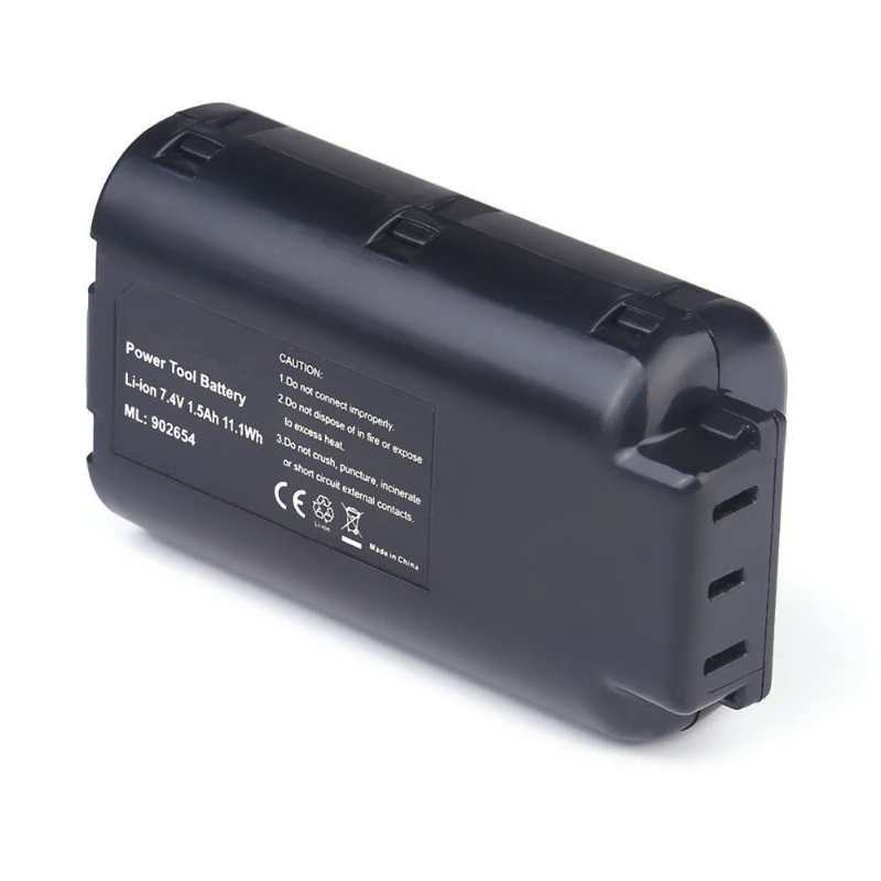 7.4V 1.5/2/2.5/3Ah Replacement Battery for Paslode 7.4V Cordless Framing Nail Gun, 18650 Li-ion Battery Pack for Straight/Angled