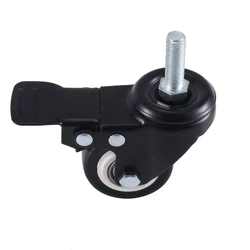 2In Casters , 3/8In 16 X 1In(Screw Diameter 3/8In, Screw Length 1In) Casters Wheels, No Noise 4 Pack Casters With Brake