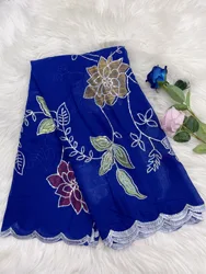 2024 New African Women Hijab Muslim Scarf High Quality 100% Cotton Fabric Multicolor Embroidered Scarf Dubai Excellent Style