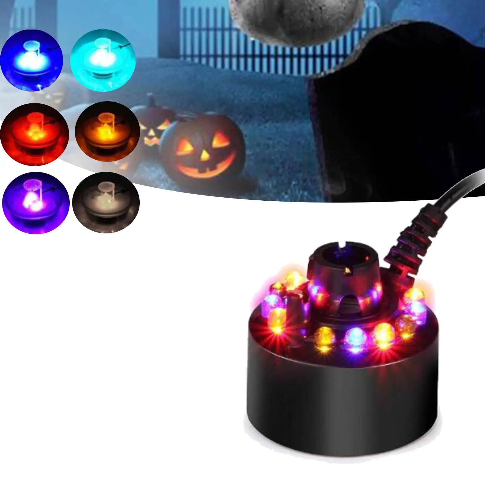 Halloween Decor Mist Maker Fogger Humidifier Water Fountain Pond Fog Atomizer Ornament for Christmas Party Halloween Decoration