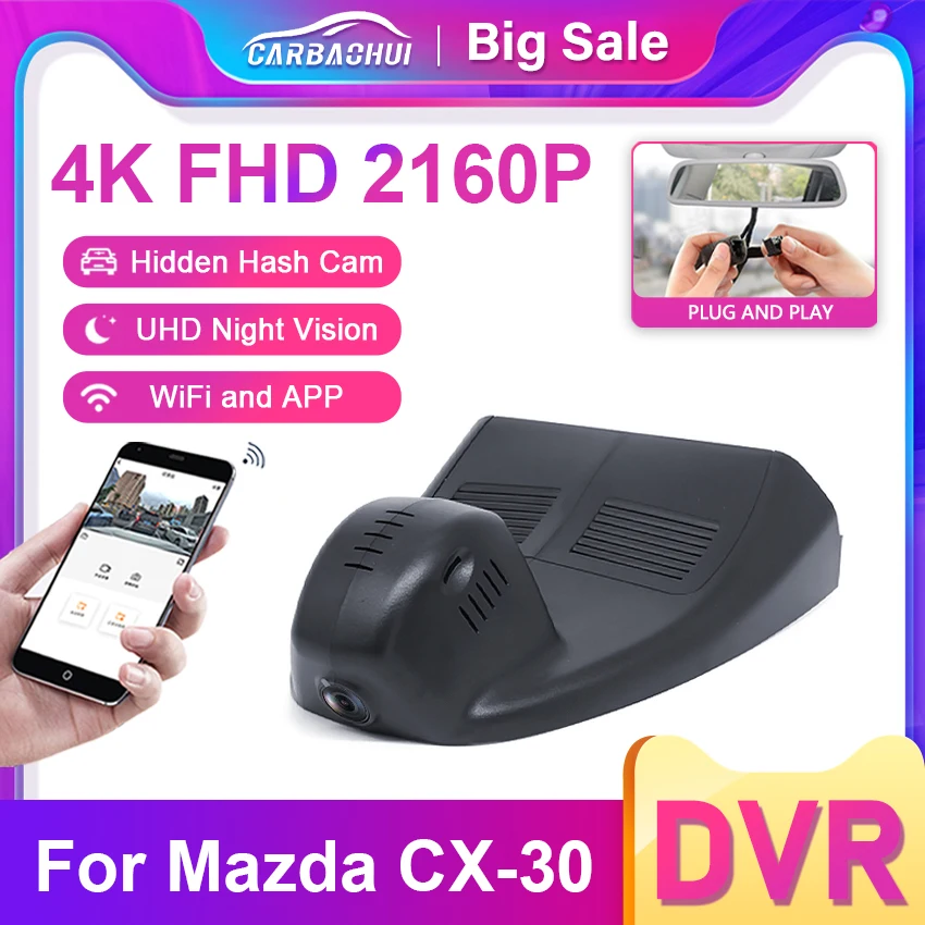 Plug and play 4K Hidden Wifi Car DVR Dash Cam Camera Video Recorder Original For Mazda CX30 CX-30 EV 2020 2021 2022 High Quality