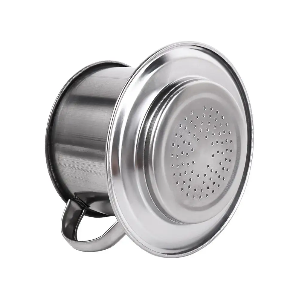 Stainless Steel Coffee Drip Filter Durable Portable Vietnamese Coffee Maker Silver Versatile Coffee Infuser Cup Camping