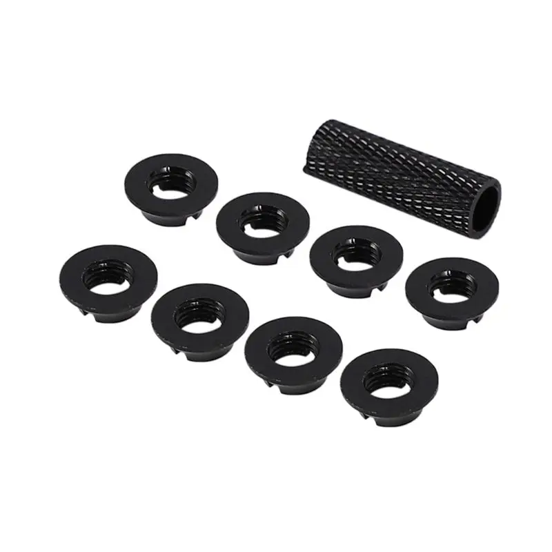 ABUM-2Pcs For FUTABA Remote Control JR / Frsky Gear Switch Toggle Switch Accessories 8Pcs Aluminum Alloy Nut Black