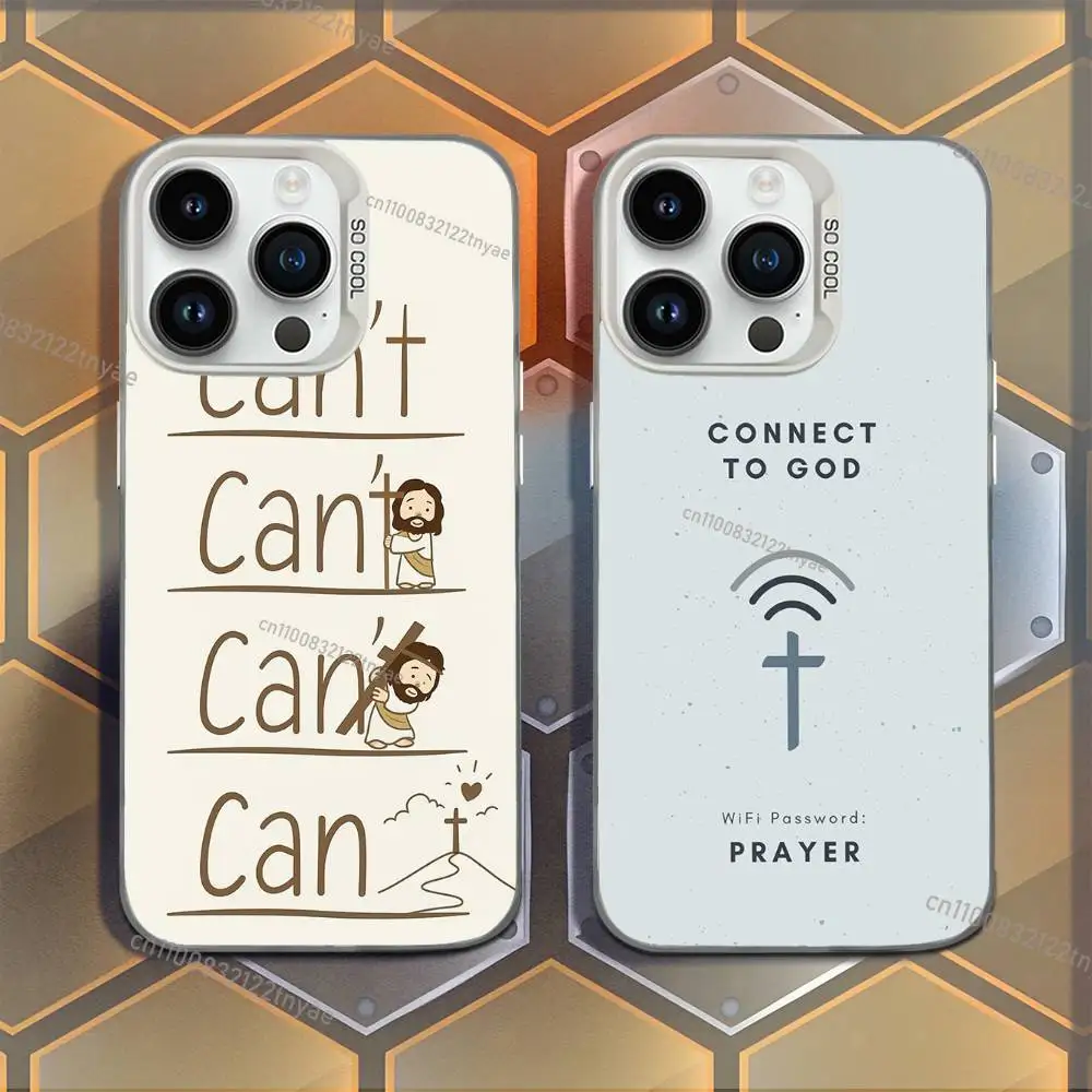 

CONNECT TO GOD Trust Phone Case For iPhone 17,16,15,14,13,12,11,Mini,Pro,E,MAX White Candy Matte Shockproof Cover