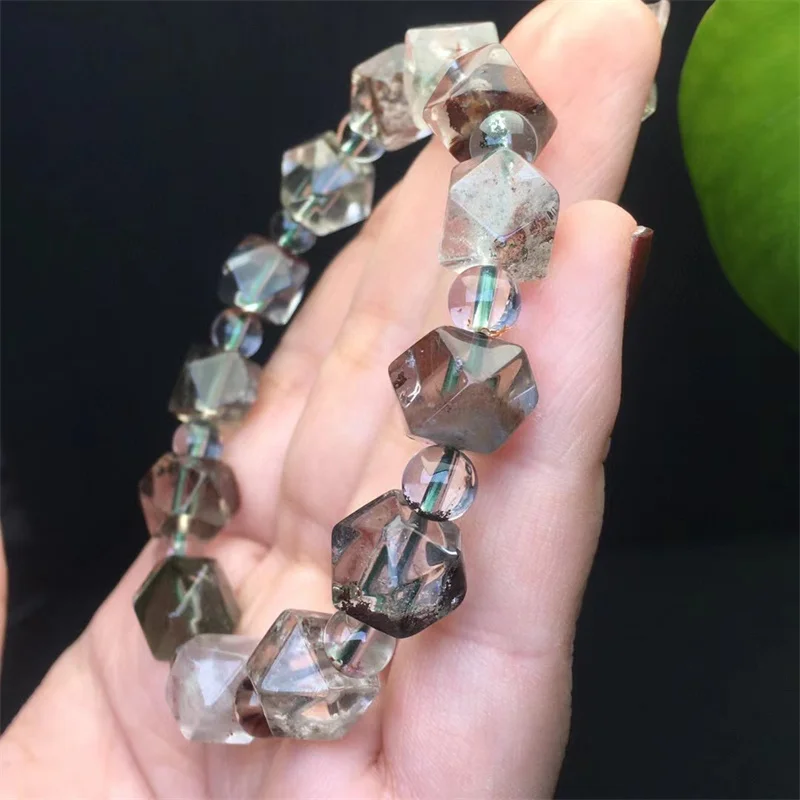 9MM Natural Garden Quartz Bracelet Octagon Bead Fashion Energy Stone Reiki Healing Fengshui For Women Man Holiday Gift