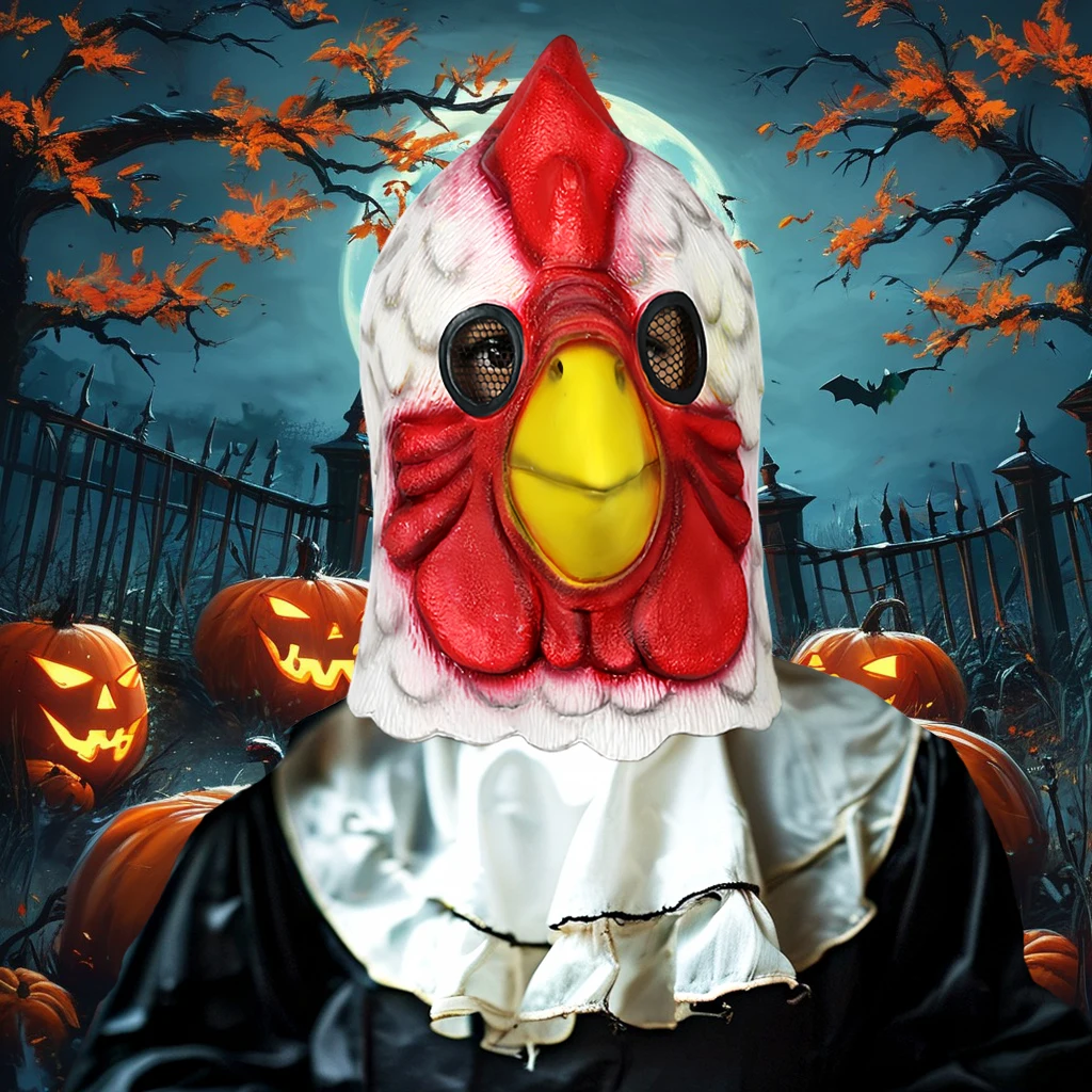 

White Rooster Hotline Miami Game Props Mad Chicken Mask April Fools' Day Costume Party Animal Head Cosplay Props Carnival Access