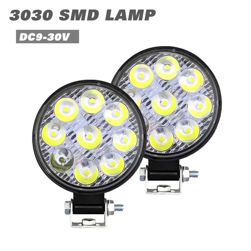 

27W Mini LED Car Work Light High Quality LED Spotlight Square Round Lamp For Auto Truck Off Road Car Lights Accessories