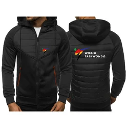 WTF World Taekwondo Federation 2022 Men's New Winter Cotton Jacket Fashion Zipper Cotton Padded Coats Slim Casual Outerwear Top