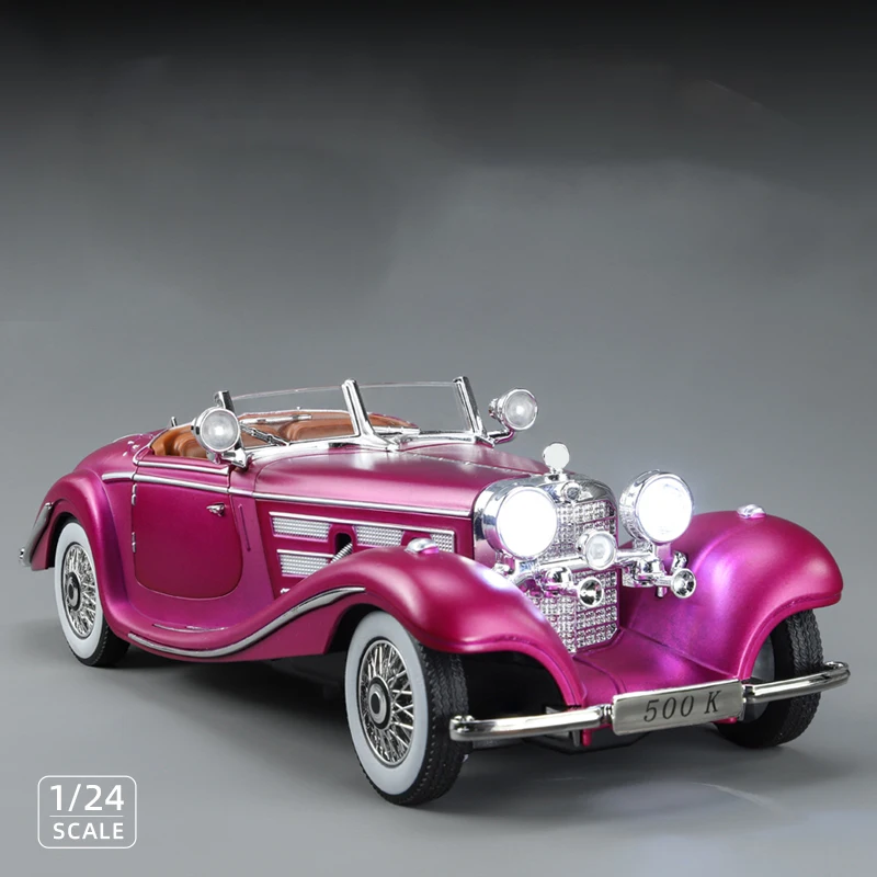 1:24 Mercedes Benz 500K Classic Car Alloy Diecast Model Retro Classic Car Collect Fine Ornament Present for Friends Kids Toys