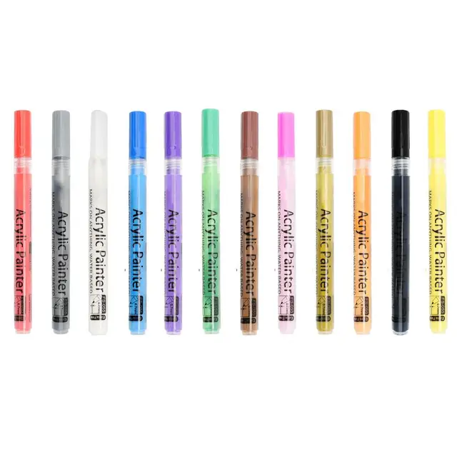 Przezroczysty nadruk Marker akrylowy Kolorowy długopis Marker na bazie oleju z miękką końcówką Uchwyt Graffiti Art Paint Pen
