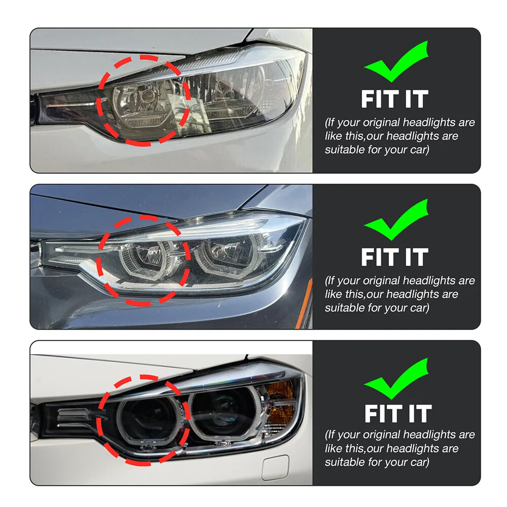 1 زوج LED مجموعة المصابيح الأمامية لسيارات BMW 3 Series F30 F31 2013-2019 مصابيح الرأس الأمامية متتابعة DRL كشافات الملحقات