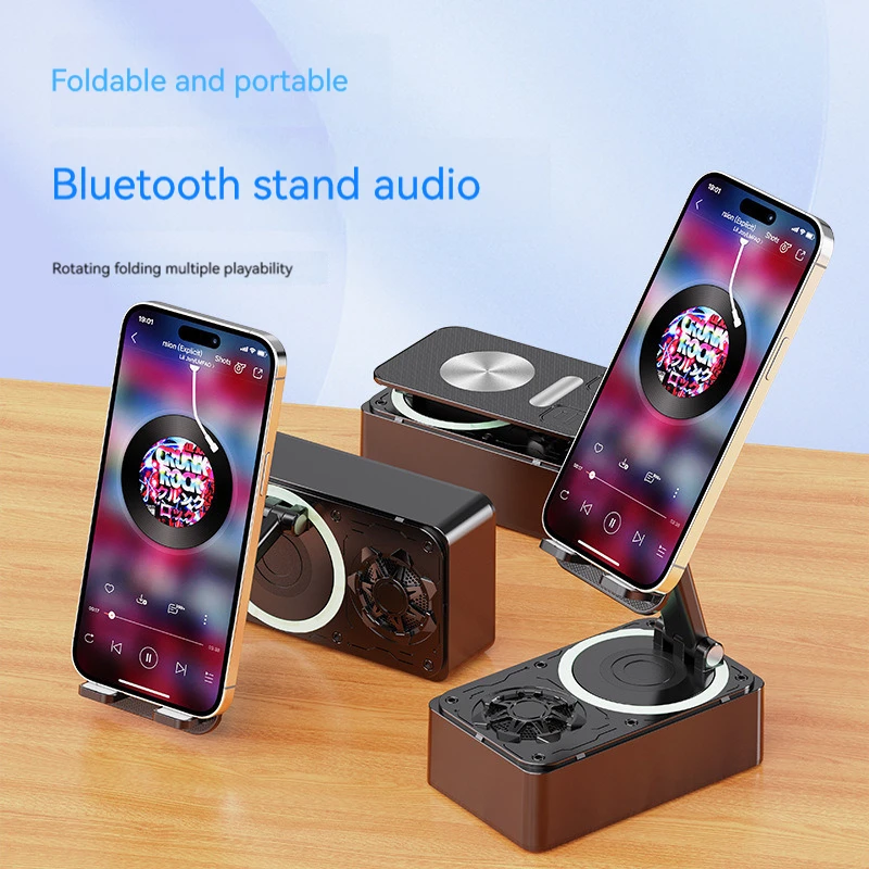 Cell Phone Stand with Wireless Bluetooth Speaker Anti-Slip Base HD Surround Sound Perfect for Home Outdoors