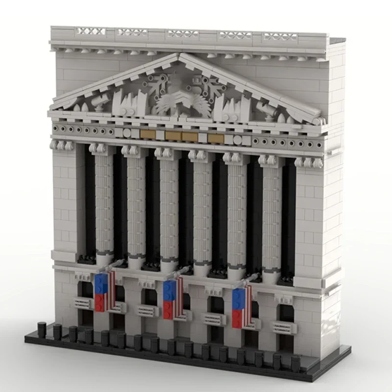 City Street View Model Moc Building Bricks New York Stock Exchange Technology Modular Blocks Gift Christmas Toy DIY Set Assembly