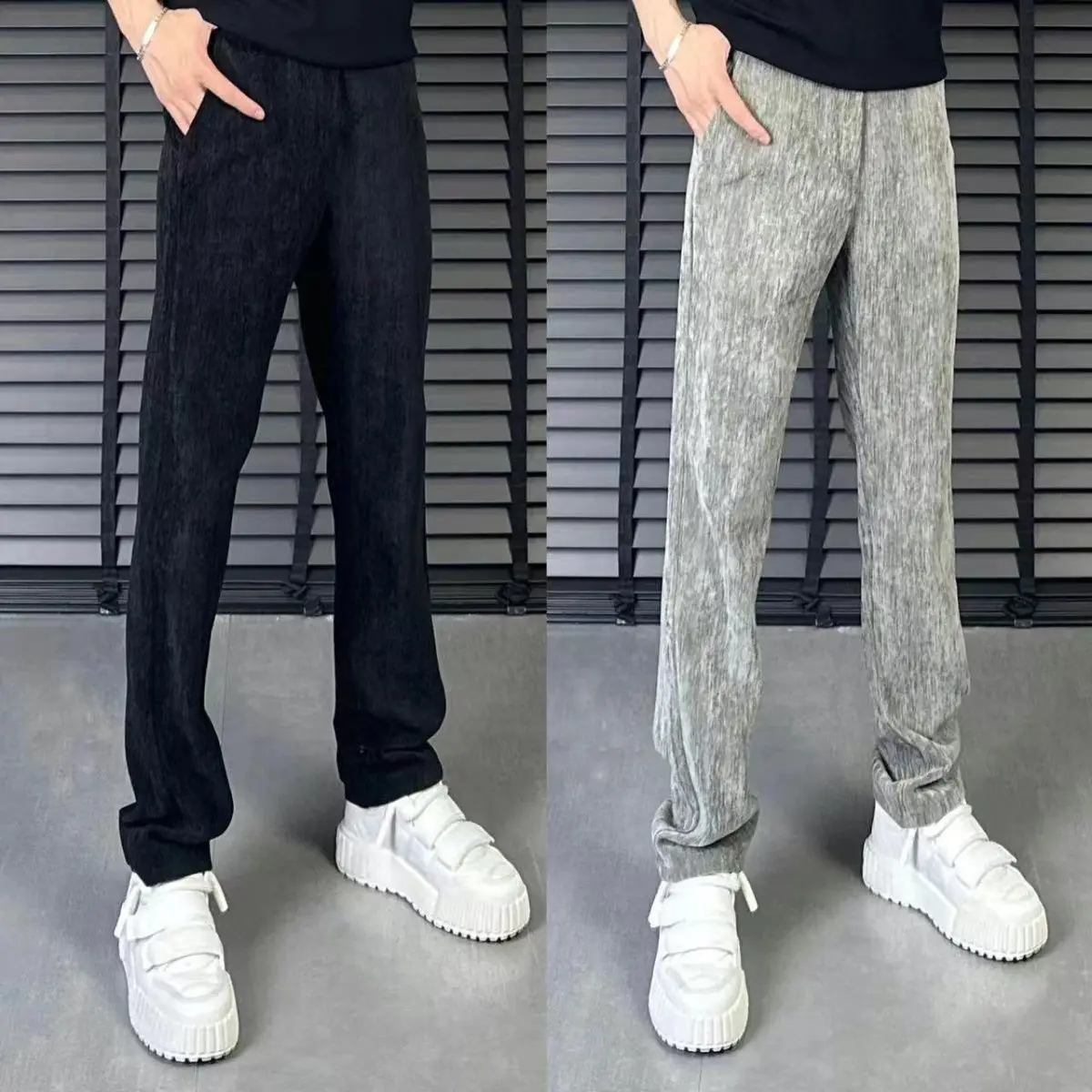 Men's New Straight-leg Pants Spring Summer Trousers Slim-fit Trendy Trousers Stretch Men's Fashionable Thin Casual Pants JJ706
