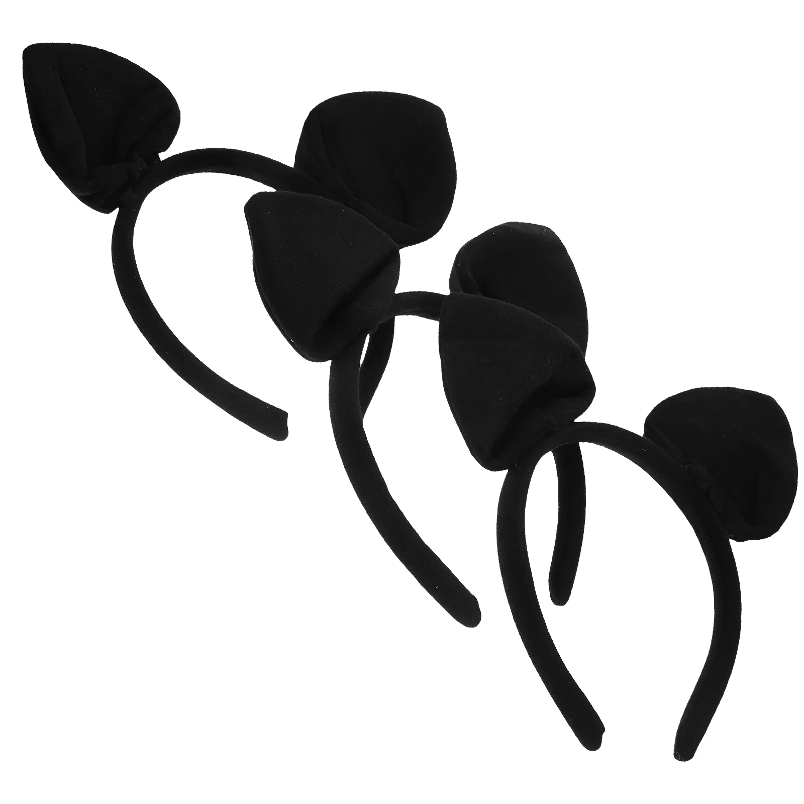 

3 Pcs Bat Ears Headband Black Plush Animal Ears Headbands for Women Girls Halloween Carnival Party Costume Prop Fabric Hair